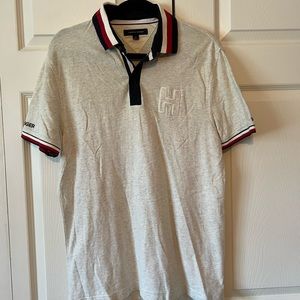 Off white red white blue detail Tommy Hilfiger collar shirt